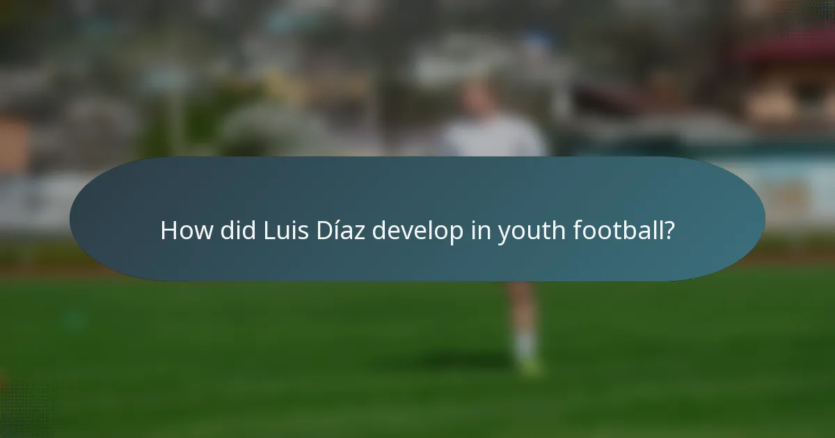 How did Luis Díaz develop in youth football?