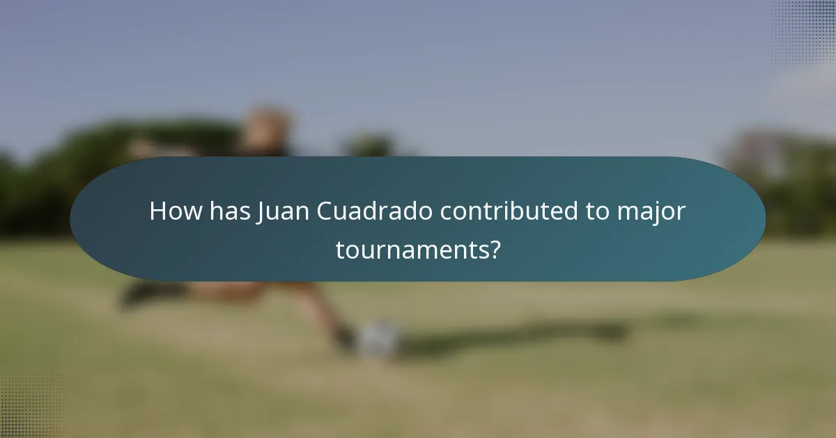 How has Juan Cuadrado contributed to major tournaments?