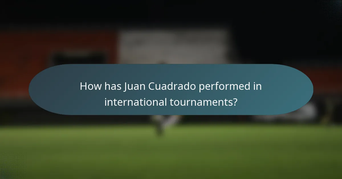 How has Juan Cuadrado performed in international tournaments?