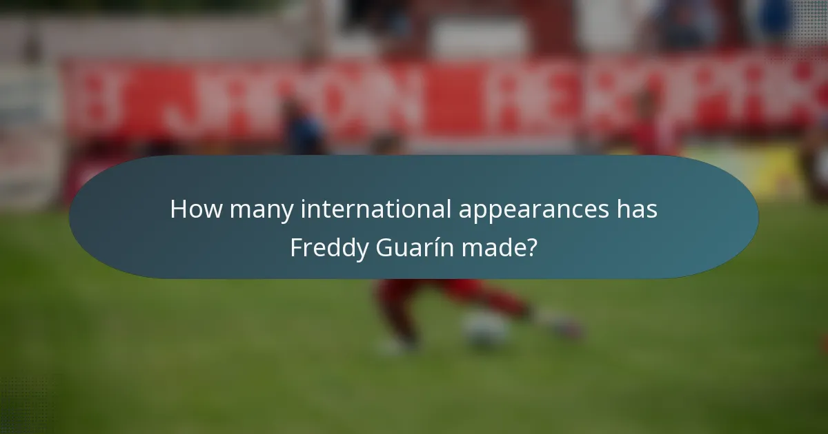 How many international appearances has Freddy Guarín made?