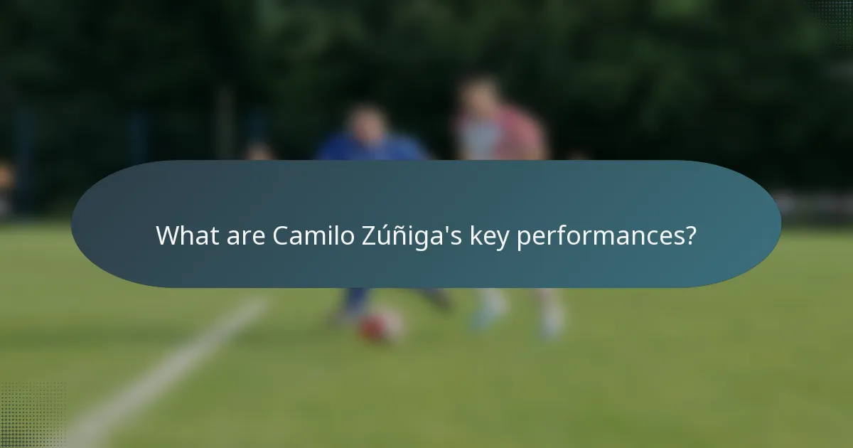 What are Camilo Zúñiga's key performances?
