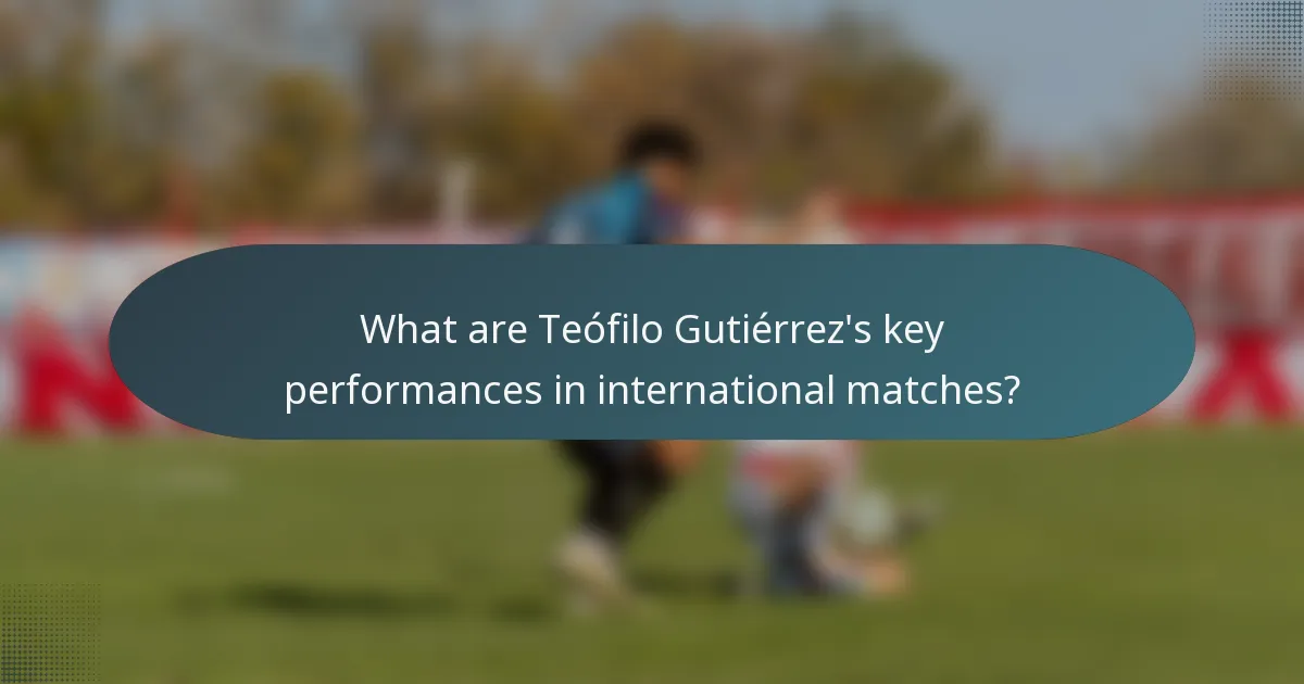 What are Teófilo Gutiérrez's key performances in international matches?
