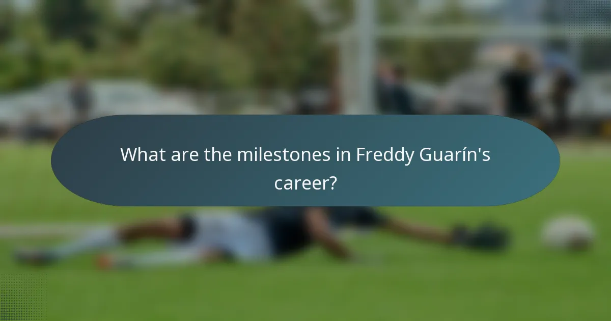 What are the milestones in Freddy Guarín's career?