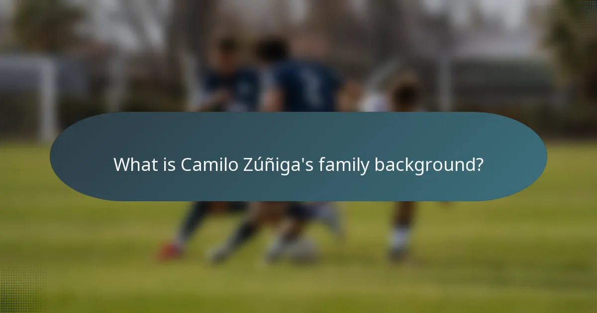 What is Camilo Zúñiga's family background?