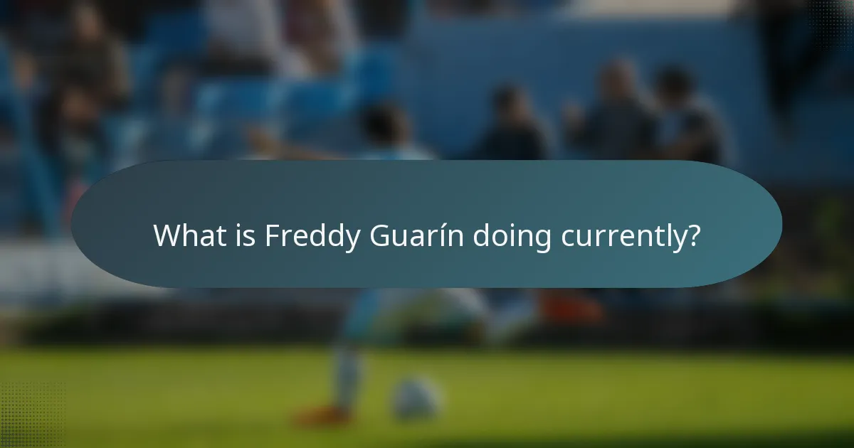 What is Freddy Guarín doing currently?