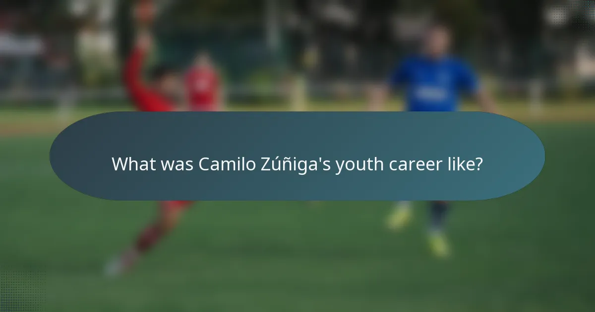 What was Camilo Zúñiga's youth career like?
