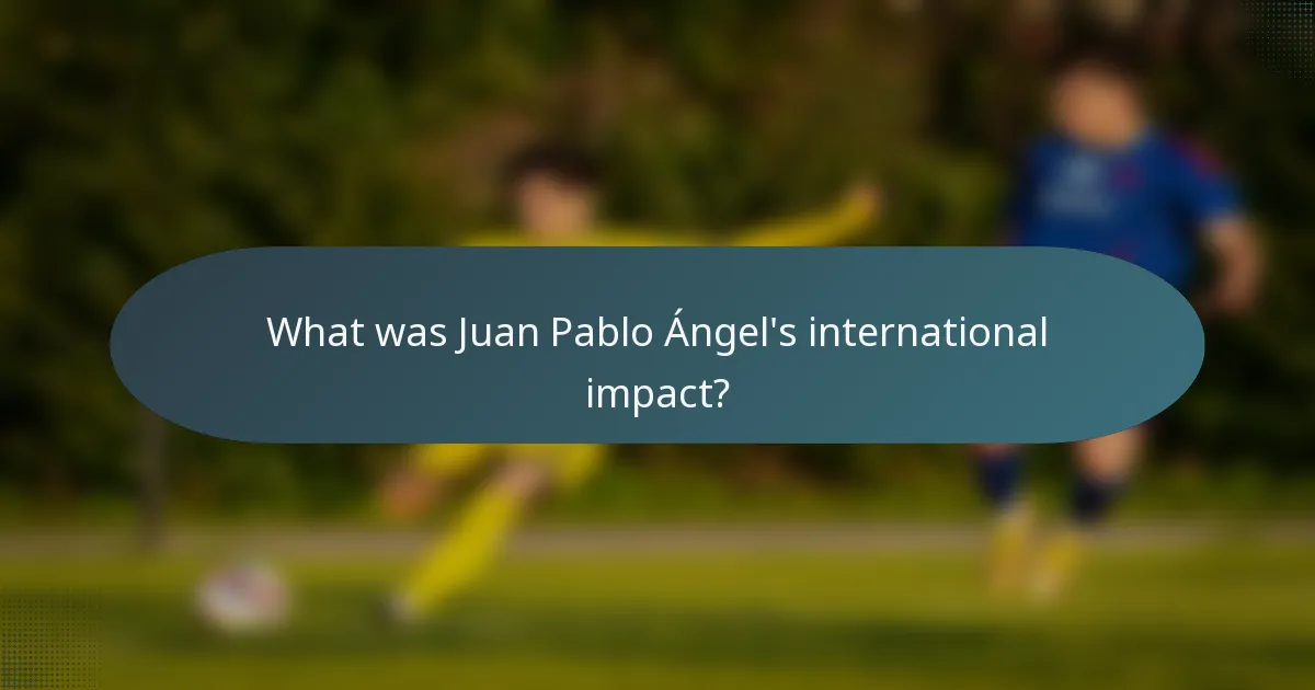 What was Juan Pablo Ángel's international impact?