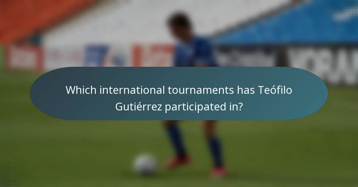 Which international tournaments has Teófilo Gutiérrez participated in?
